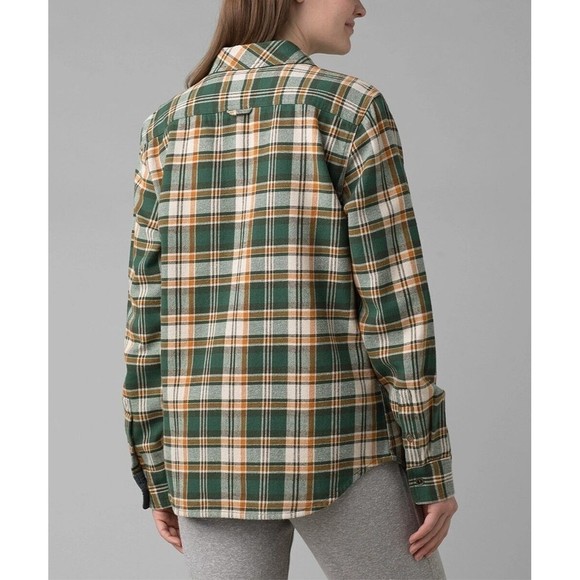 NWT Prana Women's Sz M-L-XL Golden Canyon Flannel Plaid Soft Pine Snap  Shirt - Picture 2 of 7